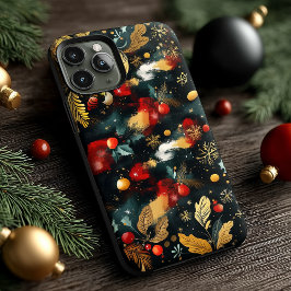 Feestelijke Abstracte Kerst Ornamente Patronen Case-Mate iPhone 14 Pro Hoesje