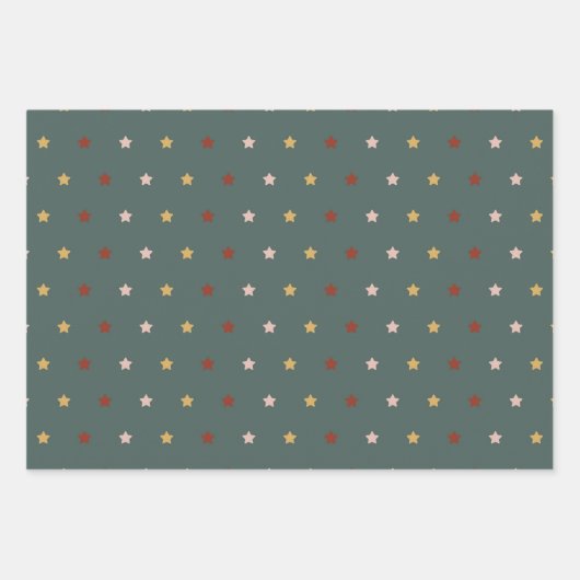 Feestelijke Abstracte kerstset van 3 Inpakpapier Vel (Voorkant 3)