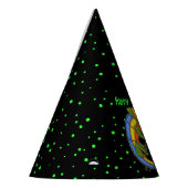 Feestelijke Abstracte Lachende Kleurrijke Verjaard Feesthoedjes (Links)