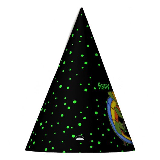 Feestelijke Abstracte Lachende Kleurrijke Verjaard Feesthoedjes (Links)