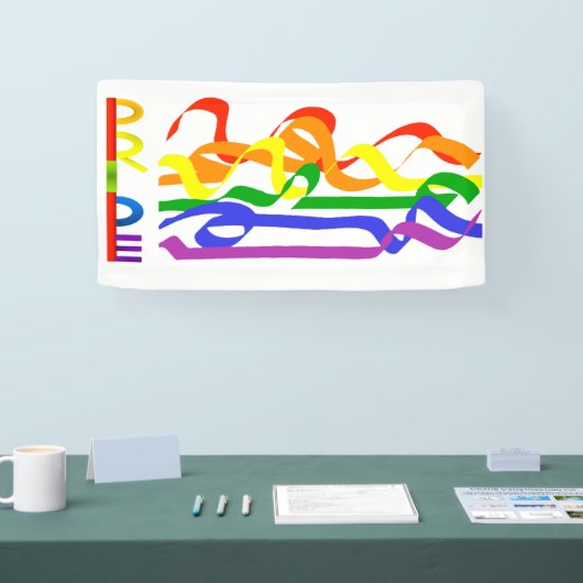 Feestelijke Abstracte PRIDE Regenboog Kleuren Bann Spandoek (Beurs)