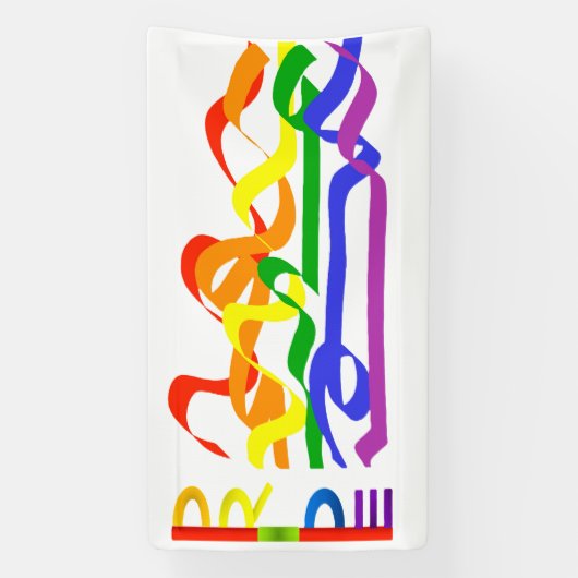 Feestelijke Abstracte PRIDE Regenboog Kleuren Bann Spandoek (Verticaal)