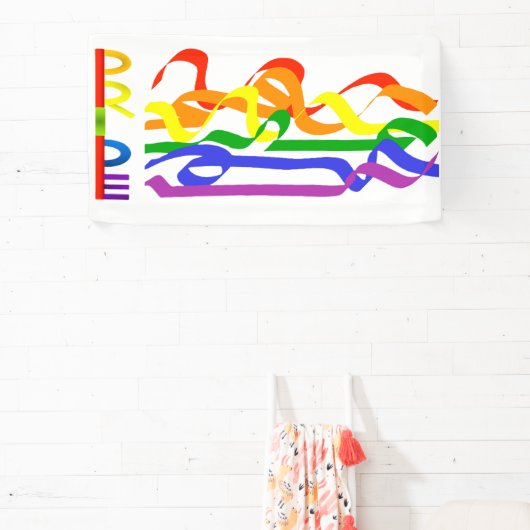 Feestelijke Abstracte PRIDE Regenboog Kleuren Bann Spandoek (Insitu)