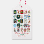 Feestelijke Advent Kalender Wit Cadeaulabel (Voorkant)