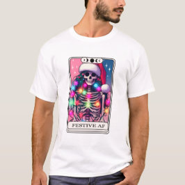 Feestelijke AF Christmas Skeleton Tarot T-shirt