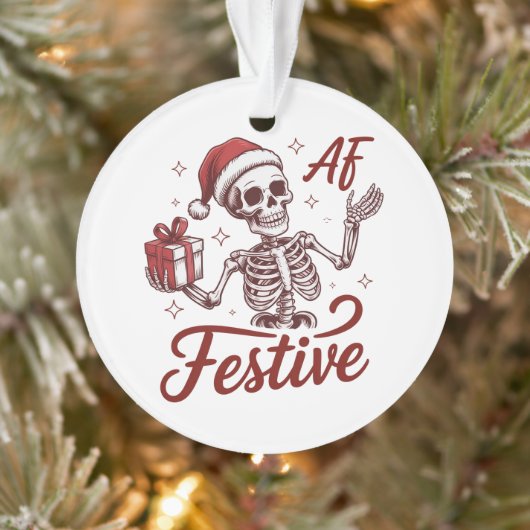 Feestelijke Af Skelet Snarky Kerst Sarcasme Ornament (Boom)