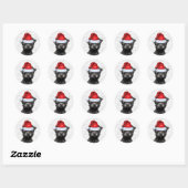 Feestelijke Affenpinscher en Woof Word Art Kerstmi Ronde Sticker (Vel)