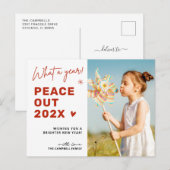 Feestelijke afscheid vrede uit 2024 kerstfoto feestdagenkaart (Voorkant / Achterkant)