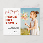 Feestelijke afscheid vrede uit 2024 kerstfoto feestdagenkaart (Voorkant)