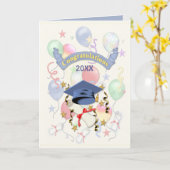 Feestelijke Afstuderen ballonnen Kaart (Gele Bloem)