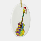 Feestelijke akoestische gitaar Grappige Funky Psyc Keramisch Ornament (Rechts)