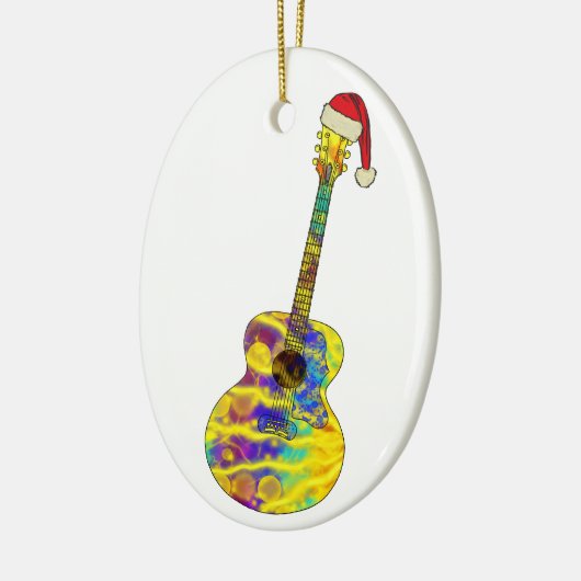 Feestelijke akoestische gitaar Grappige Funky Psyc Keramisch Ornament (Links)