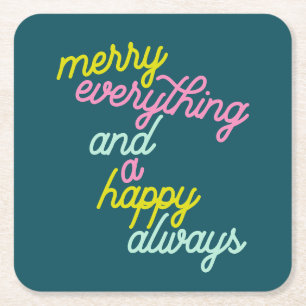 Feestelijke alles Munt Teal Kerst Cute Vakantie Kartonnen Onderzetters