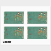 Feestelijke Amber & Azure Giraffes Cadeau Sticker (Vel)