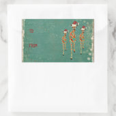 Feestelijke Amber & Azure Giraffes Cadeau Sticker (Tas)