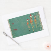 Feestelijke Amber & Azure Giraffes Cadeau Sticker (Envelop)