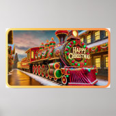 Feestelijke Amerikaanse kersttrein Poster (Voorkant)