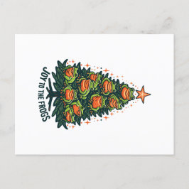 Feestelijke amfibieën: kikkers op een kerstboom zi briefkaart
