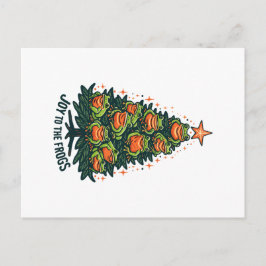 Feestelijke amfibieën: kikkers op een kerstboom zi briefkaart