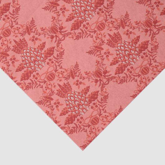 Feestelijke Ananas Kerst Ornamenten Patroon Tissuepapier (Detail)