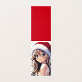Feestelijke Anime Meisje Kerstman Hoed met Helderb Kaart (Buitenkant ongevouwen)