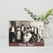 feestelijke Antiek vrouwen vieren platte uitnodigi Kaart (Staand voorkant)