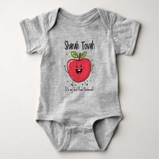 🍎 Feestelijke Apple Joy met aangepaste tekst Romper (Voorkant)