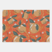 Feestelijke Apple Poinsetta Vakantie Gem Tone Inpakpapier Vel (Voorkant)