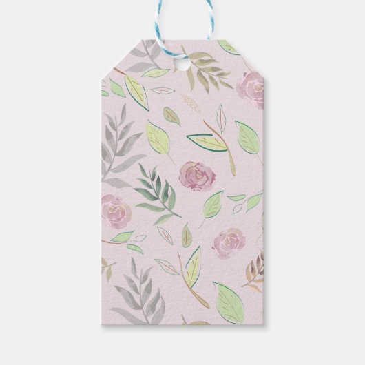 Feestelijke Aquarel Bloemen 3 Cadeaulabel (Voorkant)