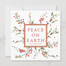 Feestelijke Aquarel Rode Bessen Wintergroen