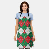 Feestelijke Argyle Kerstmuts Kerstmuts Schort (Gedragen)