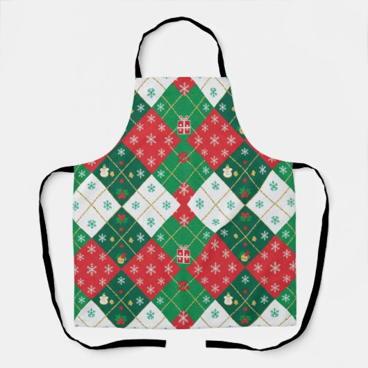 Feestelijke Argyle Kerstmuts Kerstmuts Schort (Voorkant)
