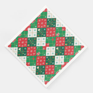 Feestelijke Argyle Kerstvreugde Kerstmis Servet