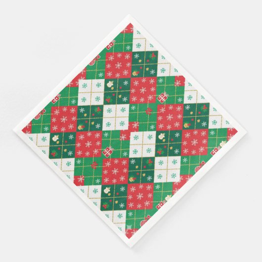 Feestelijke Argyle Kerstvreugde Kerstmis Servet (Hoek)