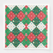 Feestelijke Argyle Kerstvreugde Kerstmis Servet (Voorkant)