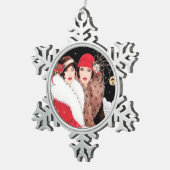 feestelijke art deco retro  dames tin sneeuwvlok ornament (Rechts)