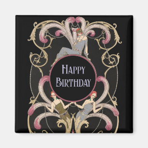 Feestelijke Art Deco Verjaardag   Magneet