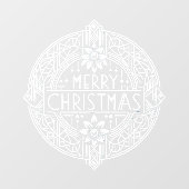 Feestelijke Art Deco Vrolijk Kerstvastklampen Raamsticker (Vel)
