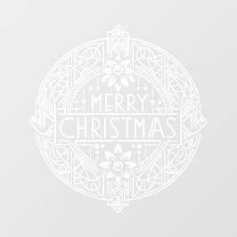 Feestelijke Art Deco Vrolijk Kerstvastklampen Raamsticker
