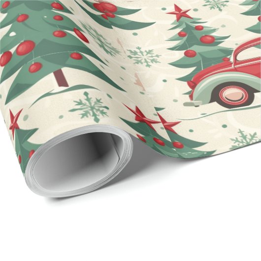 Feestelijke auto's op vrolijk inpakpapier (Rol Hoek)