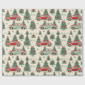 Feestelijke auto's op vrolijk inpakpapier (Vlak)