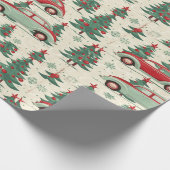 Feestelijke auto's op vrolijk inpakpapier (Hoek)