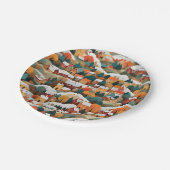 Feestelijke Autumn Paper Collage Village Papieren Bordje (Gekanteld)