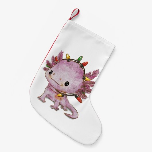 feestelijke axolotl kleine kerstsok (Voorkant (Hangend))