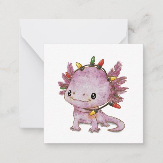 feestelijke axolotl notitiekaartje (Voorkant)