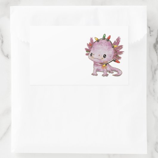 feestelijke axolotl rechthoekige sticker (Tas)