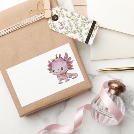 feestelijke axolotl rechthoekige sticker (Geschenken)