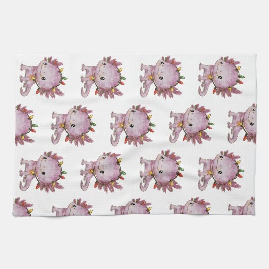 feestelijke axolotl theedoek (Horizontaal)