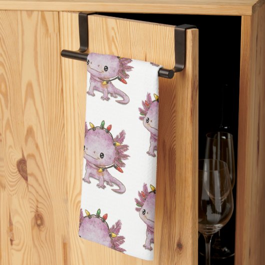 feestelijke axolotl theedoek (Derde Gevouwen)