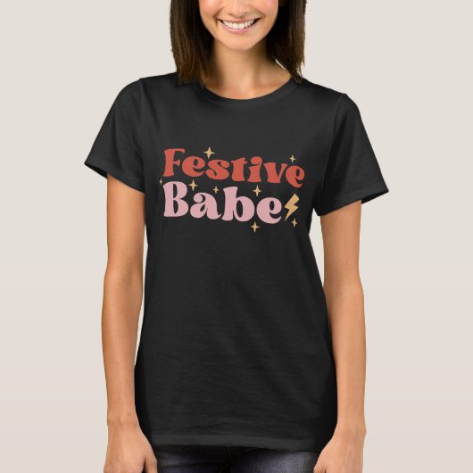 Feestelijke Babe Groovy T-shirt (Voorkant)